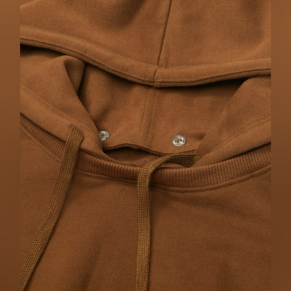 Halara Removable Hood Drawstring Cropped Fleece Cotton Hoodie | NEW!!!!🤎🐶 - Picture 10 of 15